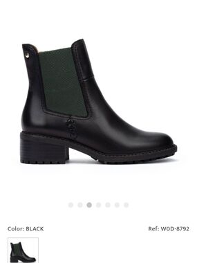 Pikolinos Black Chelsea Ankle Boot with Black Elastic Side Panel